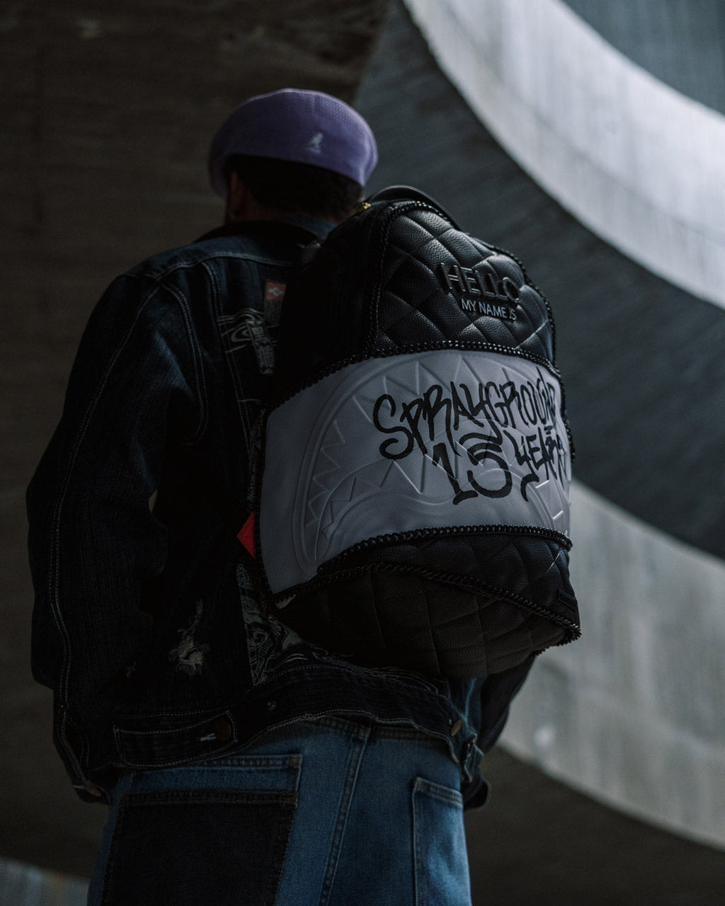 HELLO MY NAME IS 15 YEARS QUILTED BACKPACK (SUPER RARE)